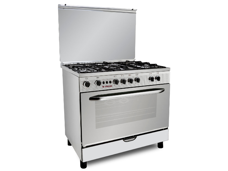 بوتاجاز فريش 60*90 5 شعلة جامبو استيل بمروحه